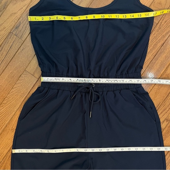 Abercrombie & Fitch Traveler Jumpsuit Navy Blue Sleeveless Stretch Small Tall - Picture 15 of 16